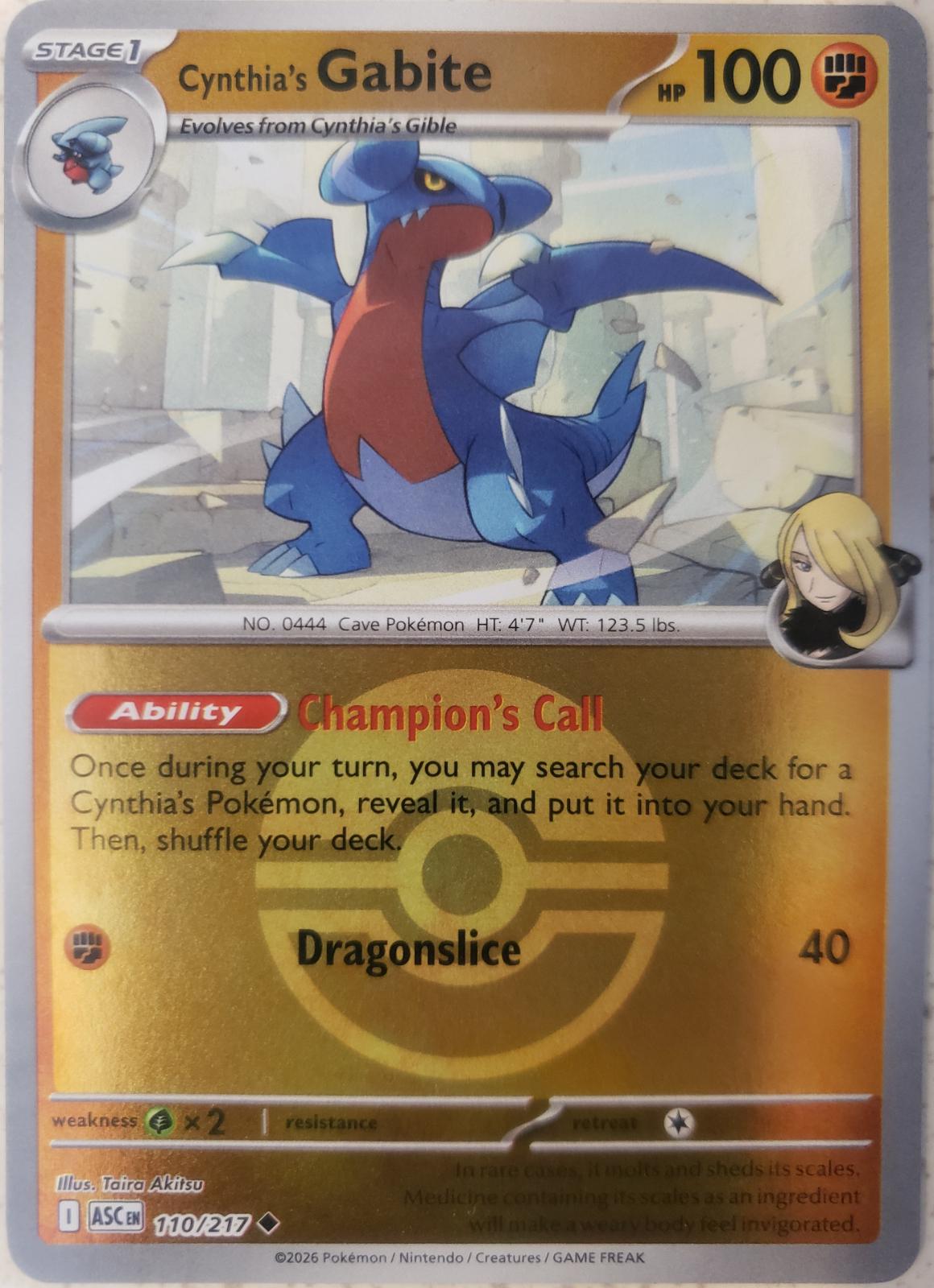 Ascended Heroes Cynthia's Gabite [Ball] Pokémon card